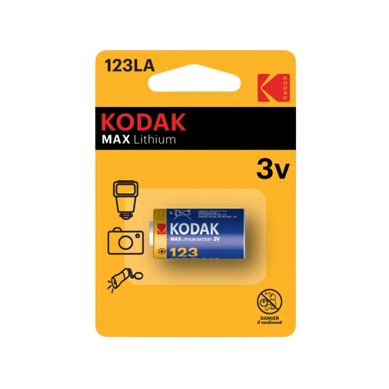 Kodak Batteries Max Lithium K123LA 3V Single Pack