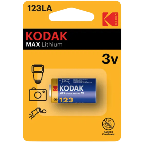 Kodak Batteries Max Lithium K123LA 3V Single Pack