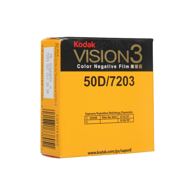 Kodak Film VISION3 50D Color Negative Film #7203 (Super 8, 50'' Roll)